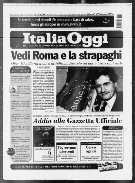 Italia oggi : quotidiano di economia finanza e politica